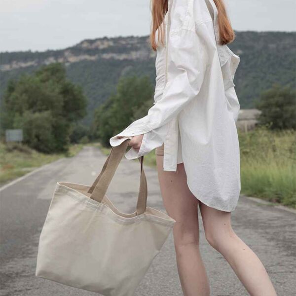 Kimood Large Recycled Flat-Bottom Shopping Bag Thumbnail