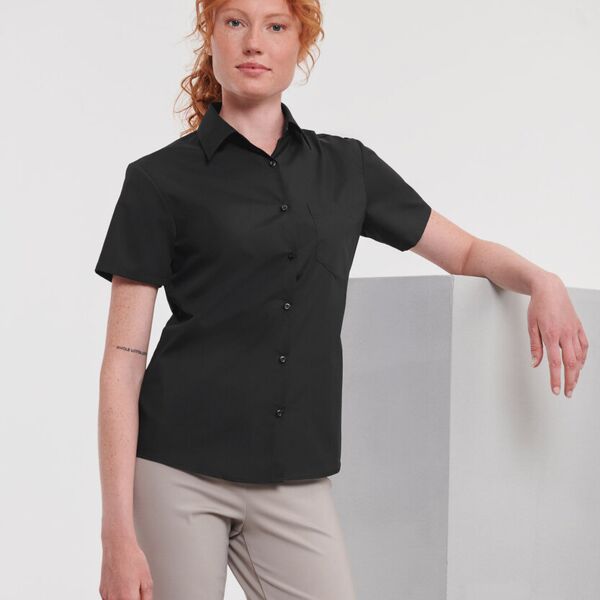 Women's short sleeve polycotton easycare poplin shirt Thumbnail